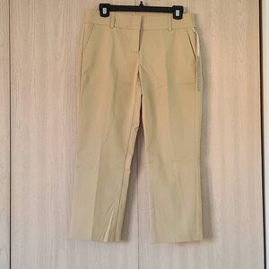 NWT Kenar Women's Khaki Solid Flat Front Cotton Blended Pants Size 4